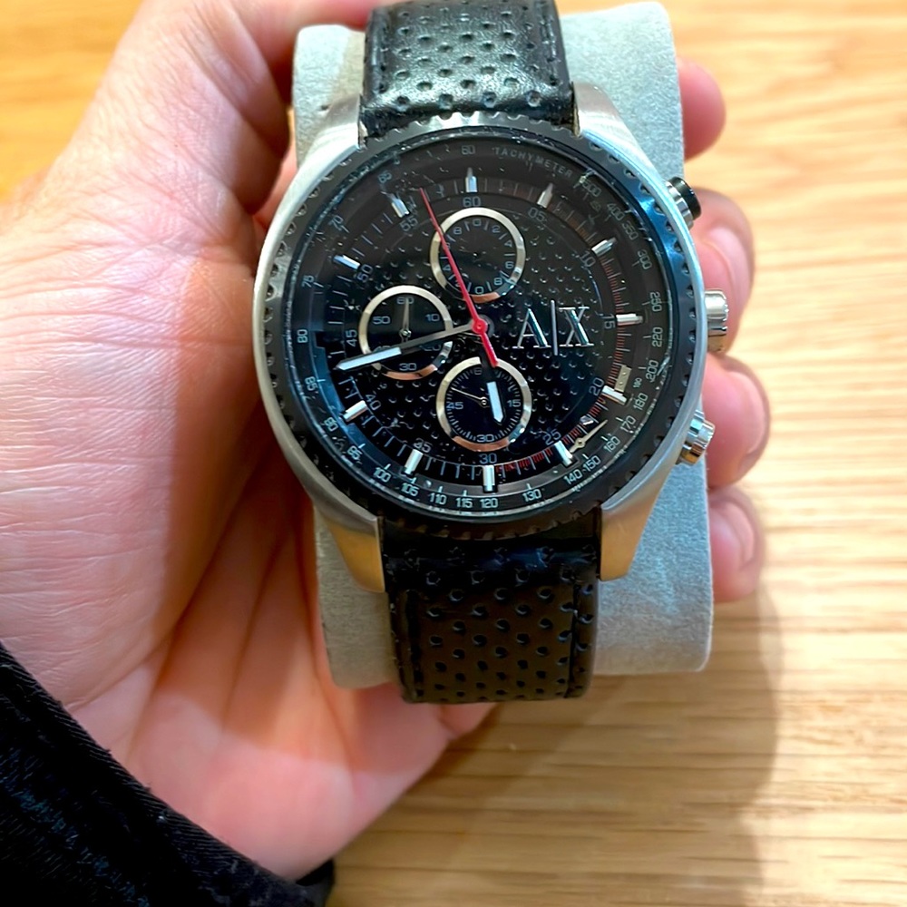 Armani Exchange watch - black leather